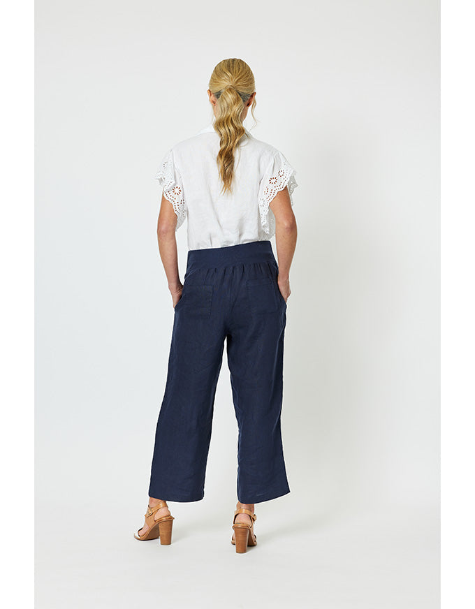 Lara Wide Leg Pant Navy