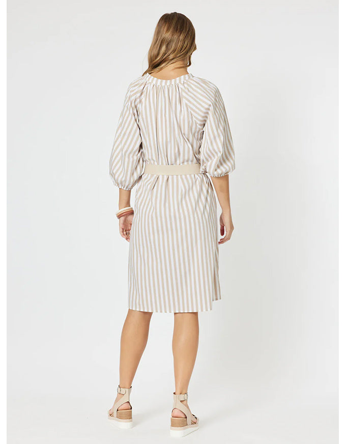 Amore Stripe Dress Stone