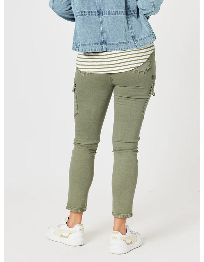 Paige Cargo Pant Washed Khaki