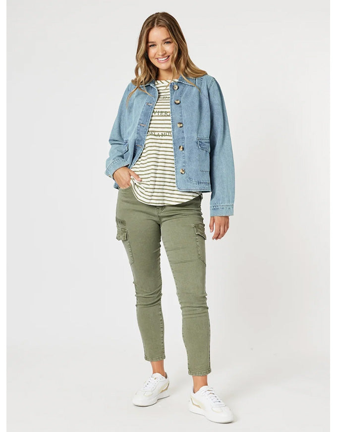Paige Cargo Pant Washed Khaki