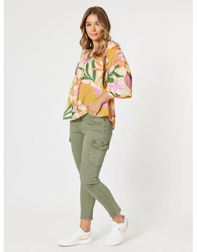 Paige Cargo Pant Washed Khaki