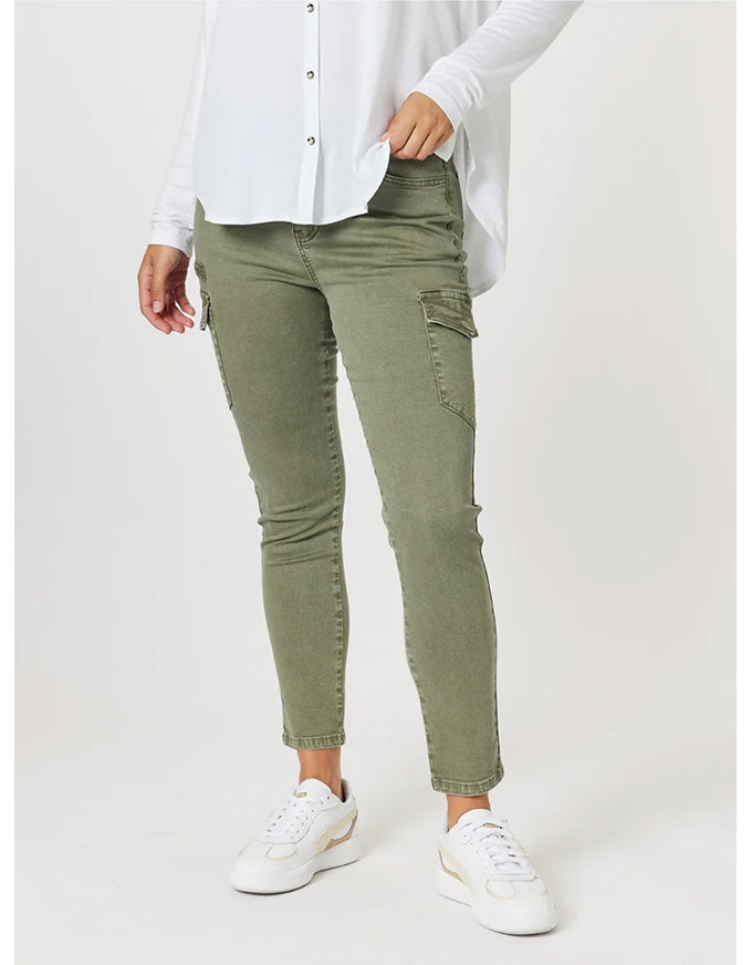 Paige Cargo Pant Washed Khaki