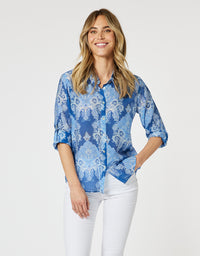 Marine Paisley Printed Shirt