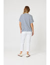 Tyla Stripe Tee Indigo/White