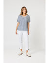 Tyla Stripe Tee Indigo/White