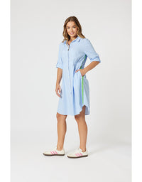 Skyler Stripe Shirt Dress Blue/White