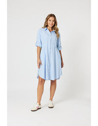 Skyler Stripe Shirt Dress Blue/White