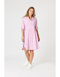 Skyler Stripe Dress Pink/White