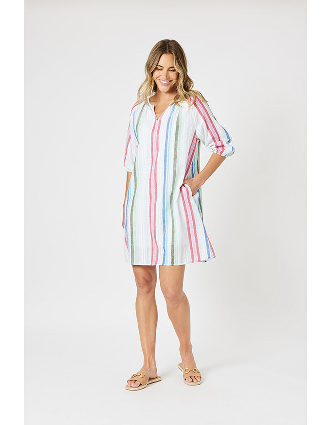 Havana Stripe Dress Basil Multi