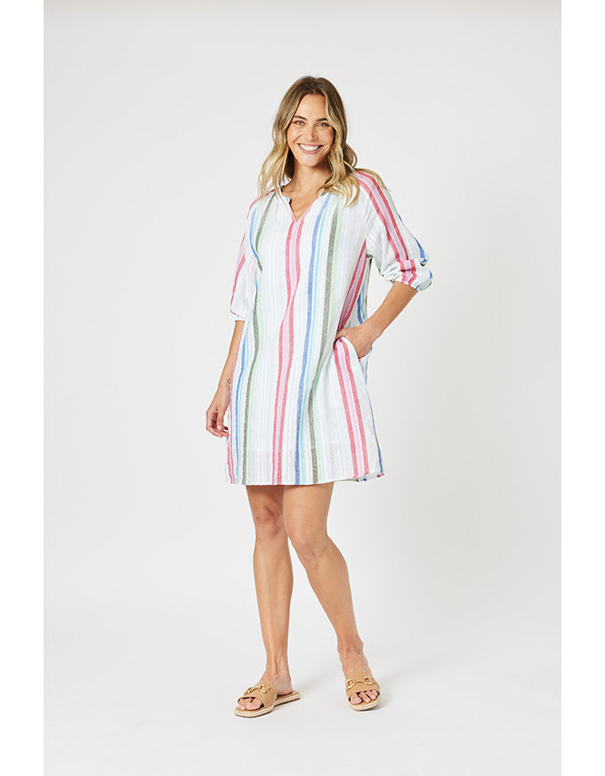 Havana Stripe Dress Basil Multi