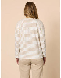 City Stripe L/S Tee Natural Ivory