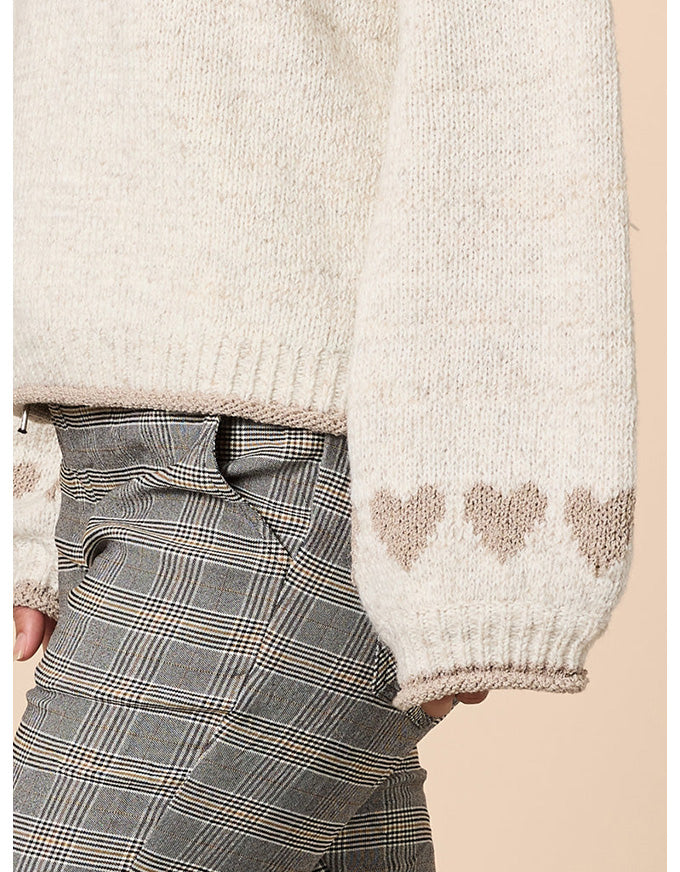Chic Heart Knit Jumper Ivory