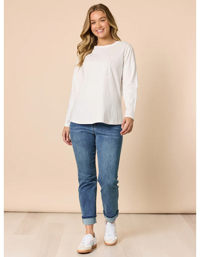 New York City Long Sleeve Tee Ivory