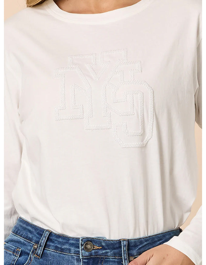 New York City Long Sleeve Tee Ivory