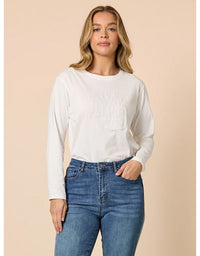 New York City Long Sleeve Tee Ivory