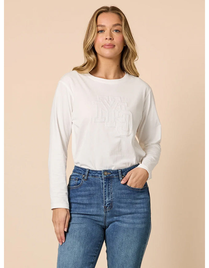 New York City Long Sleeve Tee Ivory