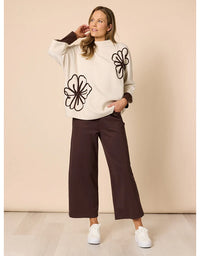 Kimmy Ponti Wide Leg Pant Coffee