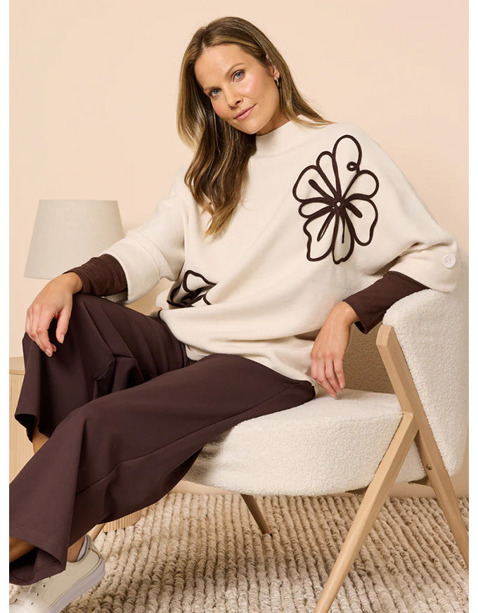 Kimmy Ponti Wide Leg Pant Coffee