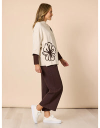 Kimmy Ponti Wide Leg Pant Coffee