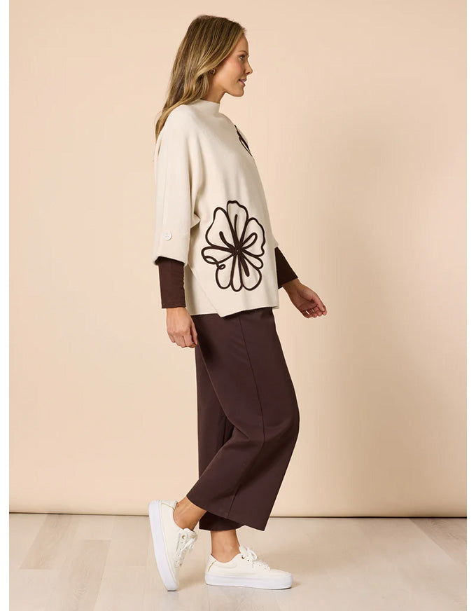 Kimmy Ponti Wide Leg Pant Coffee