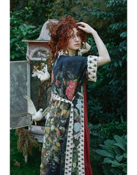 I Dream in Flowers Bamboo Long Kimono with Bees