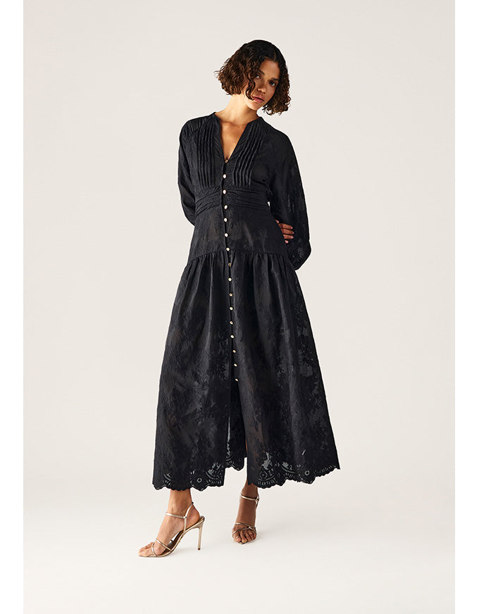 Edith Lace Maxi Dress Black