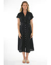 Wide Stripe Dress Black/Putty