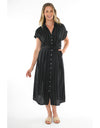 Wide Stripe Dress Black/Putty