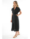 Wide Stripe Dress Black/Putty