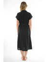 Wide Stripe Dress Black/Putty