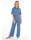 Fly Front Linen Pant Chambray