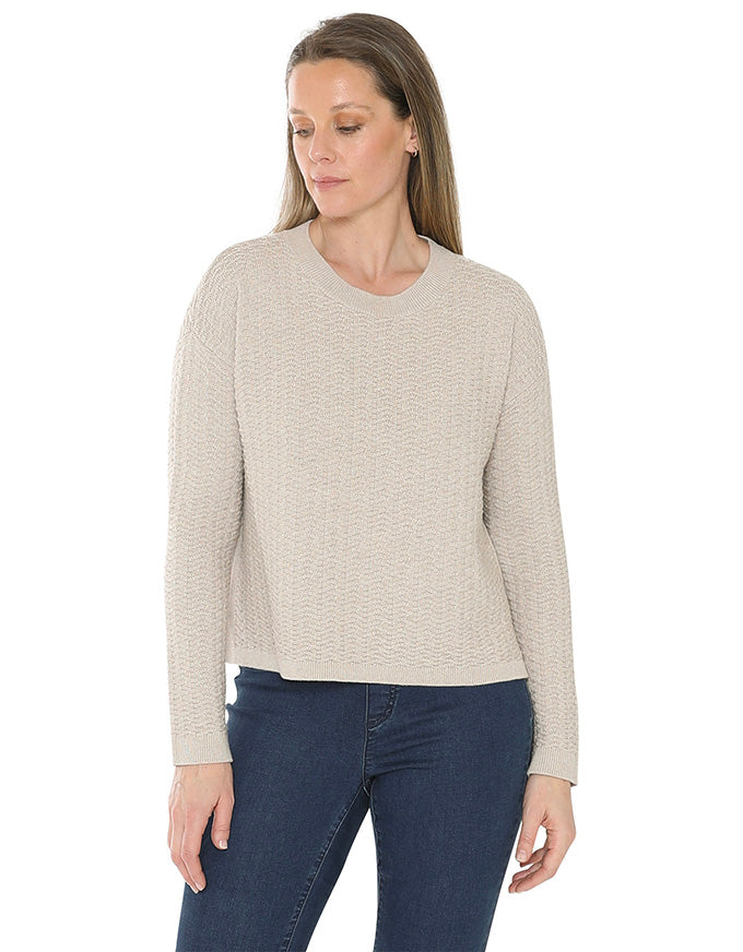 Textured Knit Pullover Stone
