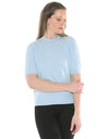 Mock Neck S/Slv Pullover Ice Blue