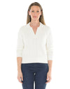 Collared Cable Pullover Pearl