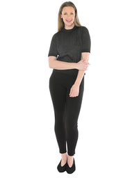 Metallic S/Slv Pullover Black