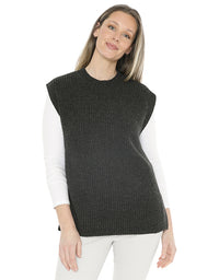 Shaker Stitch Vest Charcoal