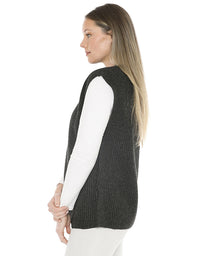 Shaker Stitch Vest Charcoal