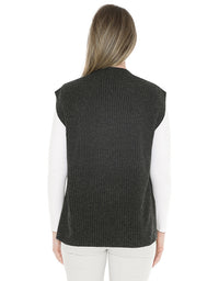 Shaker Stitch Vest Charcoal