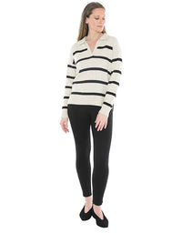 Stripe Collar Pullover Wishbone/Black