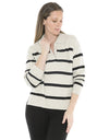Stripe Collar Pullover Wishbone/Black