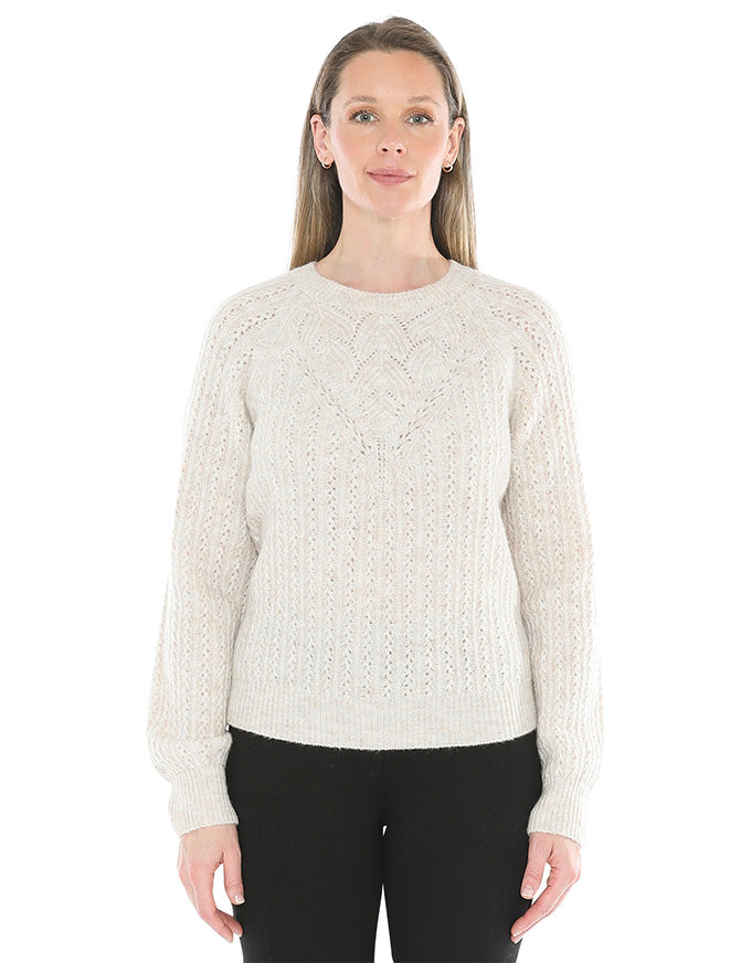 Pointelle Pullover Almond