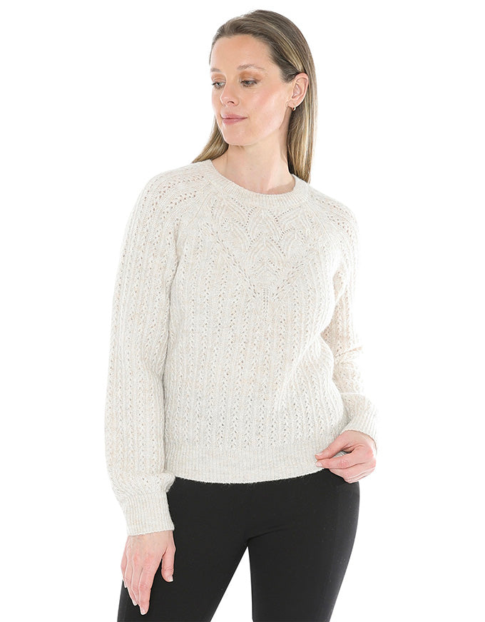Pointelle Pullover Almond