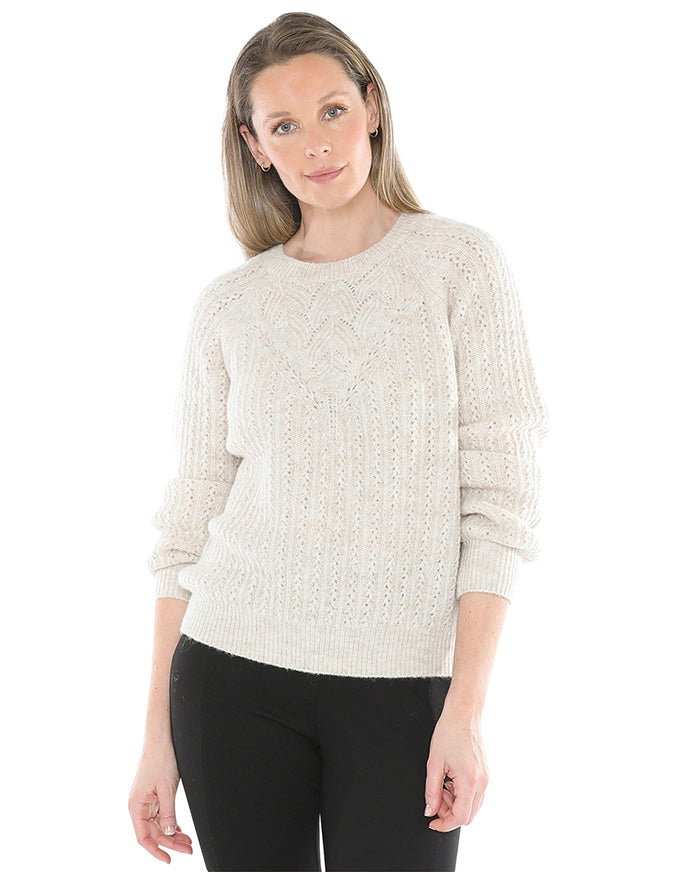 Pointelle Pullover Almond