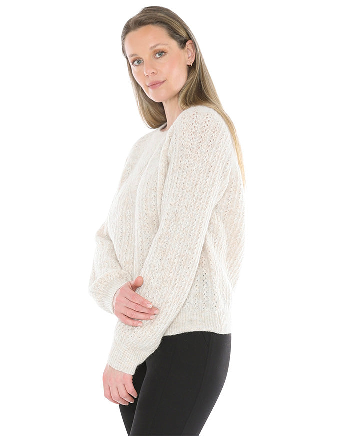 Pointelle Pullover Almond