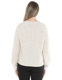 Pointelle Pullover Almond