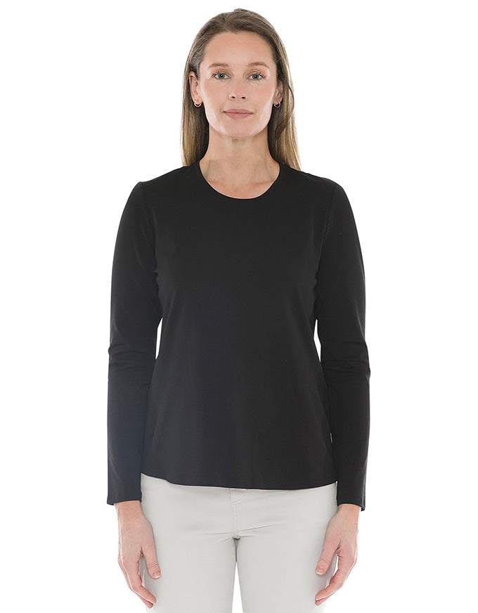 Crew Neck Long Sleeve Tee Black