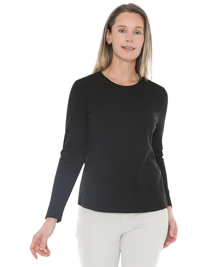 Crew Neck Long Sleeve Tee Black