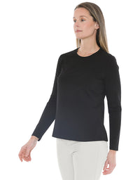Crew Neck Long Sleeve Tee Black