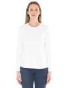 Crew Neck Long Sleeve Tee White