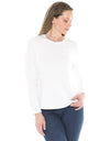 Crew Neck Long Sleeve Tee White